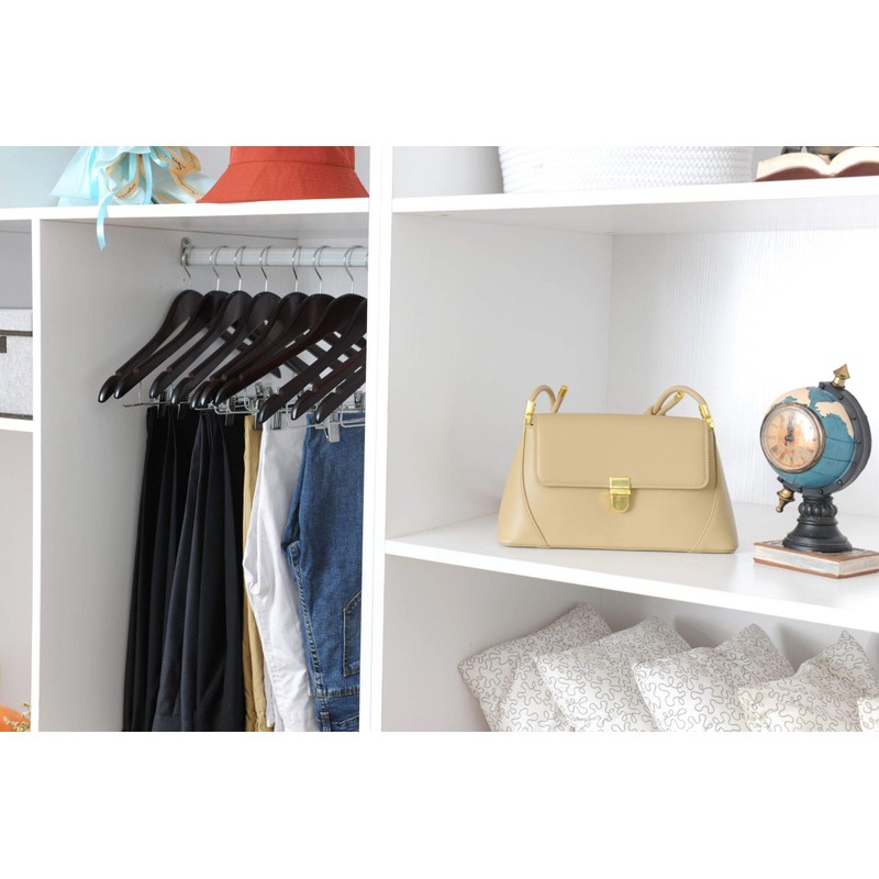 Quality Wooden Skirt Hangers with Clips Smooth Solid Wood Pants