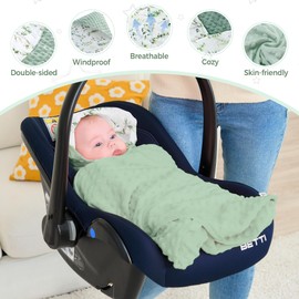 Miracle Baby Swaddling Blanket Baby Seat Summer Cotton Reversible Blanket Universal Cuddly Blanket 90 x 90 cm for Baby Seat Pushchair with 8 Point Strap Holes