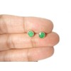 Art Gecko EMERALD Sterling Silver 925 Round Green Gemstone Stud