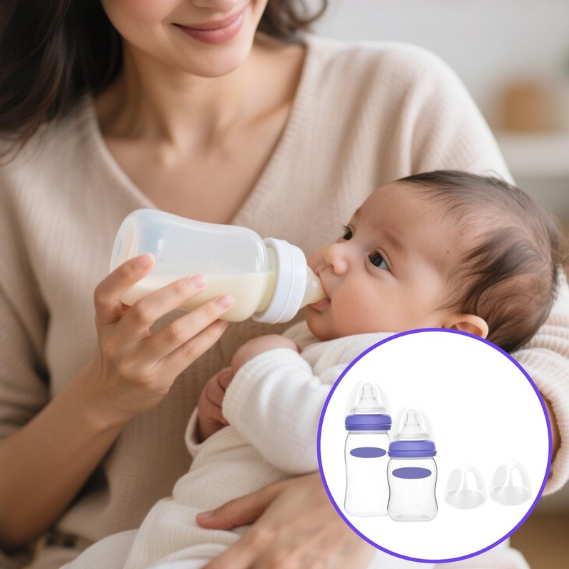 6pcs Baby Bottle Caps Compatible with Lansinoh Bottles, Soft &