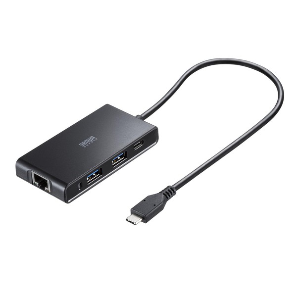 Sanwa Supply USB to 3TCLS8BK with USB Type-C Hub 2.5