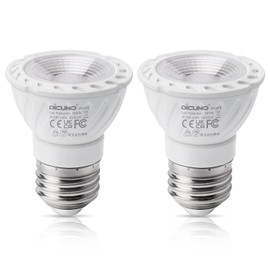 DiCUNO ProOE PAR16 LED Bulb 5W, 50W Halogen Equivalent, 5000K Daylight White High CRI 98, 100-240V E26 Base Light Bulb 400 Lumens Non-Dimmable Spotlight, 60 Degree Beam Angle, 2 Packs