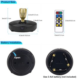 HONGUT Wireless LED Spotlights, Battery Operated Picture Frame Lights, Stick on Puck Light with Remote, Dimmable Accent Indoor Uplighting for Art Dartboard Painting Display Plants, Black, 2 Packs