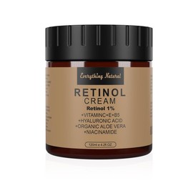 Everything Natural Retinol Cream - Premium Moisturizer for face - Large - 120ml/4.2fl.OZ - Infused with Hyaluronic Acid, Vitamin C Serum, Vitamin E, and Niacinamide