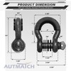 AUTMATCH D Ring Shackle 3/4" Shackles (2 Pack) 41,887Ibs Break