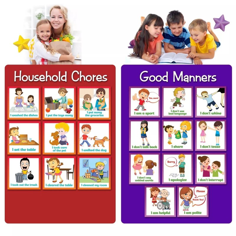 Learn & Climb Kids Reward Chores Chart - 49 Behavioral