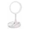Foldable Makeup Mirror Round Vanity Mirror With LED Light 10X
