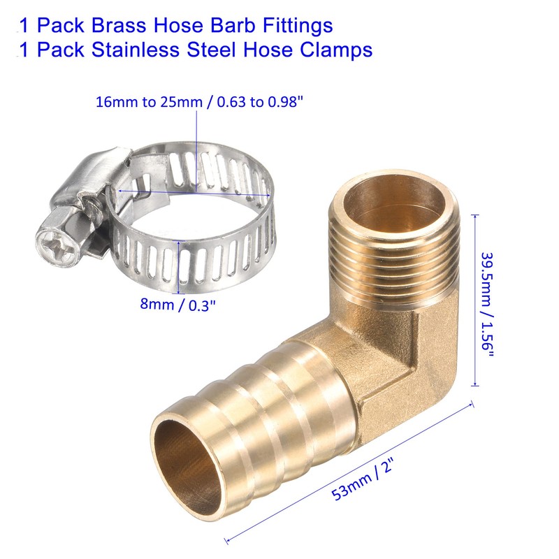 M METERXITY Brass Hose Pipe Fittings - 90 Degree Angle