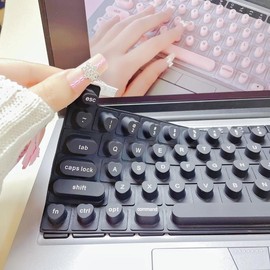 keyboard cover for long nails Mac laptop typing essential for texting easy to type fast office girly must haves:_Heart black