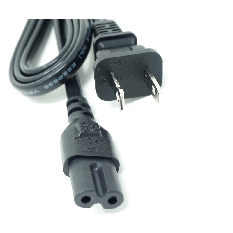 MaxLLTo Replacement Power Cord 6ft Extra Long Black 2 Prong