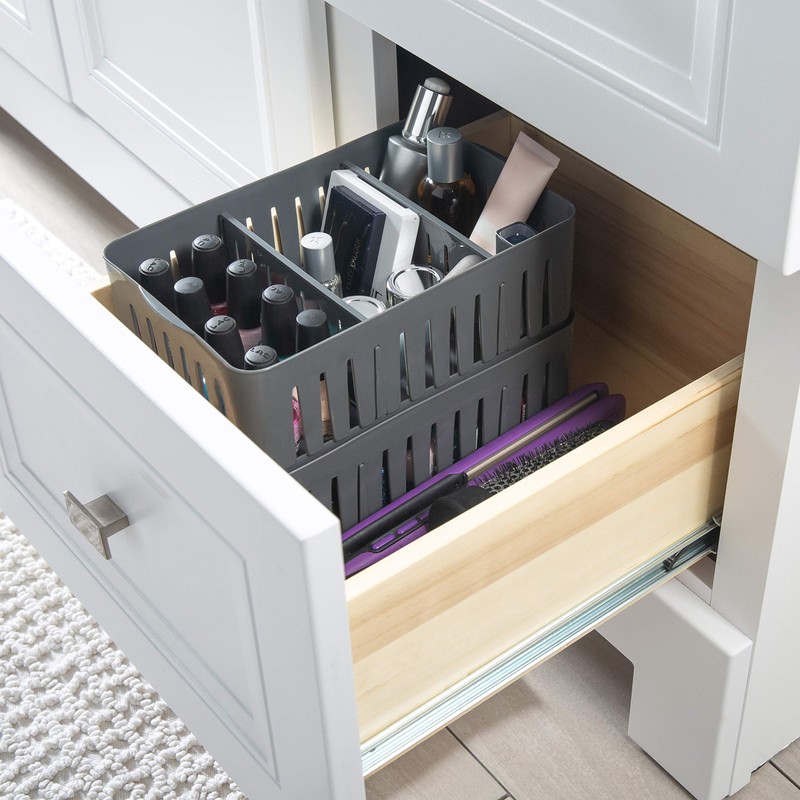 Simplify Cestino impilabile a 3 scomparti con divisori regolabili, organizer