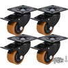 Heavy Duty Casters with Brake 2400 Lbs, Anti-Corrosion,PU Swivel Plate