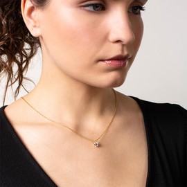 XENOX® Women's Necklace Made of High-Quality 925 Sterling Silver with Zirconia Stone, Sterling Silver, Cubic Zirconia