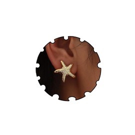 Aksod Starfish Earrings Large Gold Statement Big Star Earrings for Women Boho Fashion Beach Ear Jewelry Accessories (Starfish-Small A)