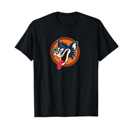 Crazy Retro Style Cartoon Cat Hungry Tongue Out Vintage Toon Men Women Kids T-Shirt