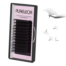 Easy Fan Lashes 0.05 D Curl Mixed Tray 14-20mm 2D-20D Volume Eyelash Extensions Easy Fanning Russian Lashes Individual Lash Extension（0.05-mix14-20mm）