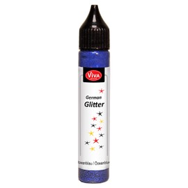 Viva Decor®️ German Glitter (Ozeanblau, 28 ml) Glitter Glue - farbige Glitzer Stifte in transparenter Effekt Paste - Bastel Glitzer Stift - window color glitter pen - Glitzerstifte Kinder