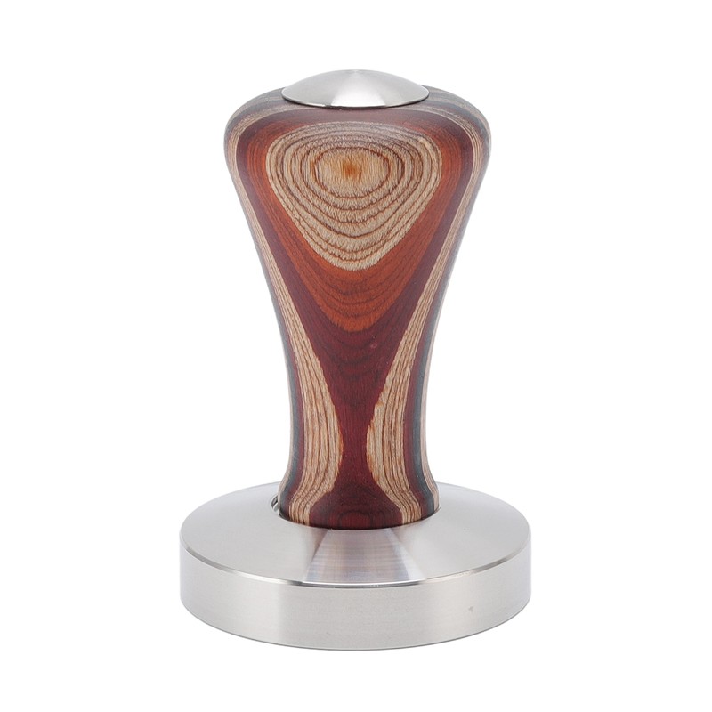 Colorful Wood Coffee Flat Tamper Stainless Steel Base Powder Hammer