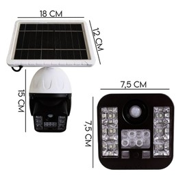 AntDau71 Outdoor Fake Camera With Solar Panel Charging, Led Street Lamp Headlight Led With Motion Sensor, Fake Camera For Security 30 Led - 60 Watt