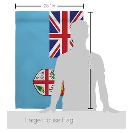 Breeze Decor H108264 Fiji World Nationality Decorative Vertical House Flag, 28" x 40" inch, Multi-Color