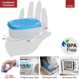 Reusable Airtight Food Containers 3 oz 8 pack. for Snacks, Baby/Toddler Food/Puree, Condiments, Picnics Food Prep, Lunch, Plastic Food Storage Containers–Dishwasher, Microwave, Freezer Safe BPA free