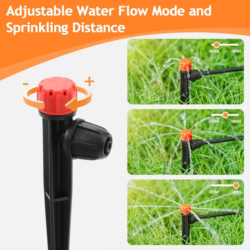 Copadri 50pcs Drip Emitters for 1/4" Irrigation Tubing, Easy Connect