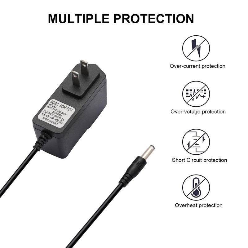 15V 1A Power Cord for Car Jump Starter Charger for