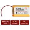 MakerFocus 2pcs 3.7V 2000mAh Lithium Rechargeable Battery 1S 1C LiPo