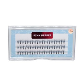 PINK PEPPER Self Eyelash Extension, Extra Fine, 0.002 inches (0.05 mm) Self Eyelashes, For Partial Tsukima, DIY, Pack of 20 (D-12 mm)