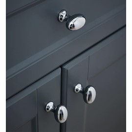 EBETA Cabinet Knobs Oval Furniture Knobs Drawer Knob Dresser Kitchen Handles Luxury Furniture Handles Zinc Alloy Cabinet Handles (Silver, Pack of 4)