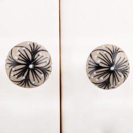 IndianShelf 12 Pack Black Floral Ceramic Drawer Knobs for Kitchen Cabinet Hardware Door Pulls Decorative Dresser Premium Magnificence