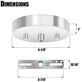 MAYOMAJO 5-1/8 Inches Light Fixture Ceiling Canopy Kit Pendant Light Canopy Plate Cover with All Mounting Hardware for Chandelier Pendant Light (Chrome)