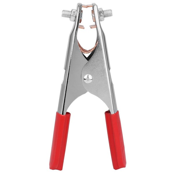 Tiiyee Welding Ground Clamps, 300A Nickel Plated Brass, Red, Heavy