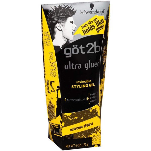 got2b Ultra Glued Invincible Styling Gel 6 oz (Pack of