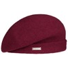 Seeberger Ladies Milled Wool Beret Hat with Cuff, raspberry