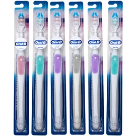 Oral-B Gum Care Extra Soft Toothbrush for Sensitive Teeth and Gums, Compact Small Head, (Colors Vary) - Pack of 6