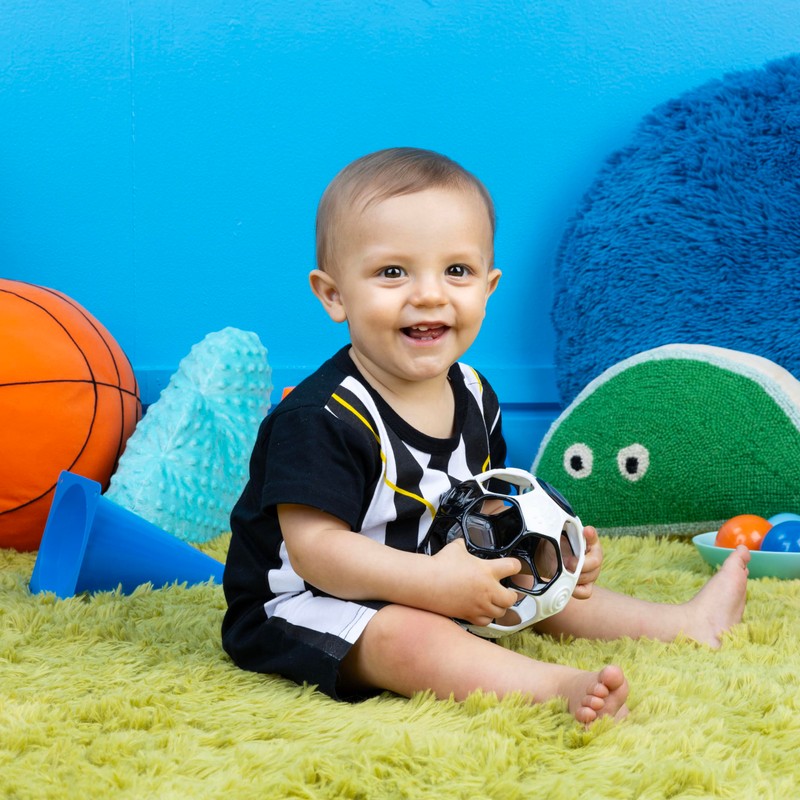 Bright Starts Oball Grippin' Goals Rattle Soccer Ball - Black
