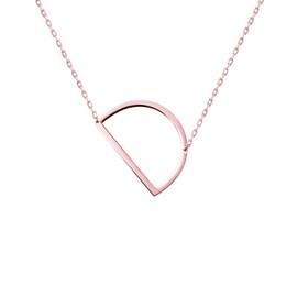 WIGERLON Stainless Steel Initial Letters Necklace for Women Color Gold and Silver from A-Z Letter Letter D color Rose Gold