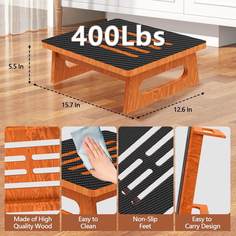 5.5" Height One Step Stool for Adult & Toddler, 400