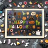 FINGOOO 45 PCS Halloween Cutouts, Cute Happy Halloween Paper Cut