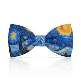 Lanzonia Men's Funny Pattern Bow Ties for Men Especially Funny Patterned Design Bow Tie Especially for Holiday Carnival Party Birthday, Blue Starry Night
