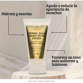 Nuestra Tierra Cosmética Eternal Gold Hands Spots Eraser, Crema de Manos Anti-Manchas y Anti-Edad, 35ml
