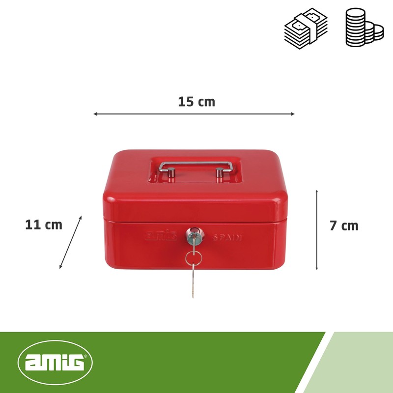 Amig - Alloy Steel Money Box | Removable Coin Tray