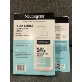 Neutrogena Ultra Gentle Cream-To-Foam Cleanser, 12 Fluid Ounce (Pack of 2)