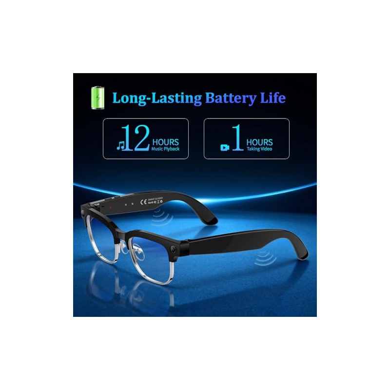 Gafas Inteligentes con IA con cámara de 8 MP, Video