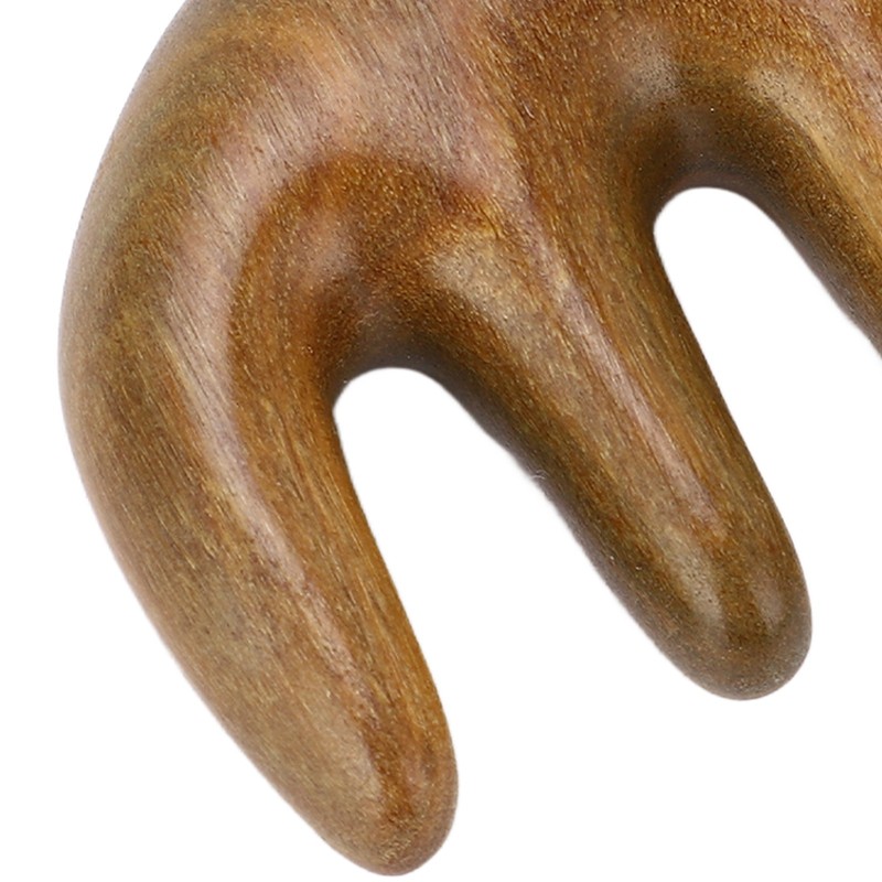 Scalping Massage Comb Handheld Green Sandalwood Massager Wide Tooth Scalping