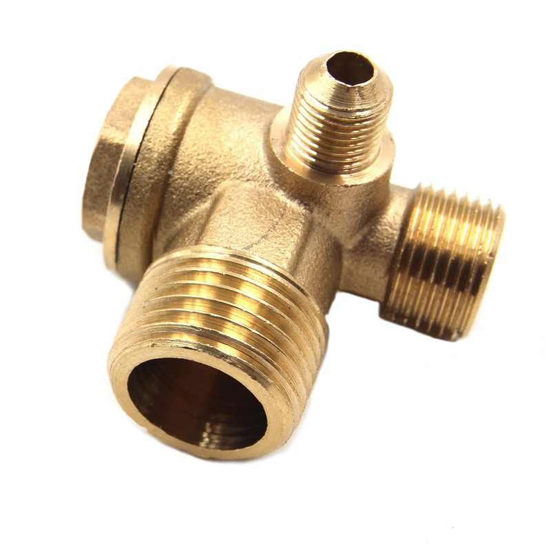 feedal Thread 3 Way Air Compressor Valve Male Thread 90