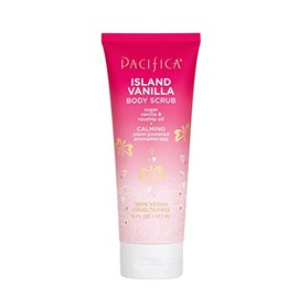 Pacifica Beauty, Island Vanilla Body Scrub, Exfoliating, Sugar, Rosehip Oil, Body Polish, Bath & Shower, Clean, Paraben, Vegan + Cruelty Free, Pink, 6 Oz