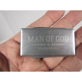 Man of God new Christian Man of God Ephesians 6:10-11 metal money clip pocket knife file