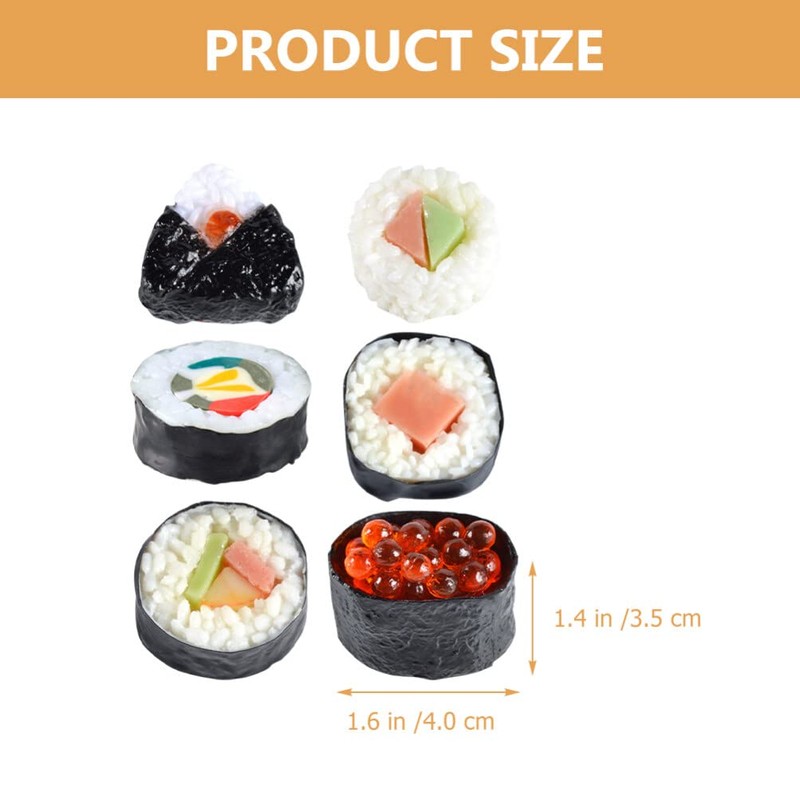 STOBOK 6 pezzi di sushi artificiali realistici finti panini di